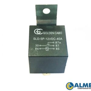 RELE AUXILIAR 12V 40A 5 PINOS C/SUPORTE AUTOMOTIVO GOLDEN CABO