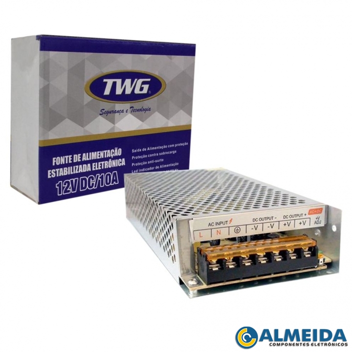 FONTE 12V 10A 120W METALICA SC1210 IT-BLUE (C20XL10XA4CM)