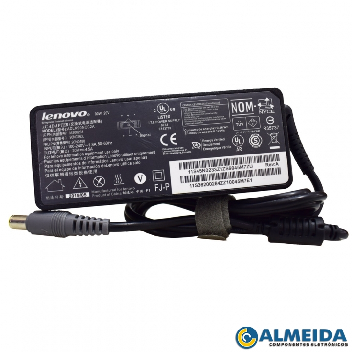 FONTE NOTEBOOK LENOVO 20V 4.5A 7.9X5.0MM