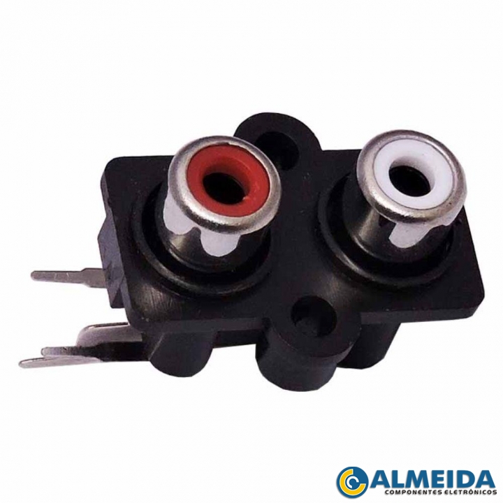 TOMADA RCA PARA PAINEL 2 SAIDAS (PRETO)