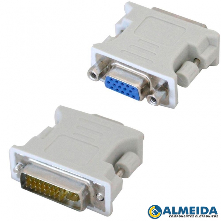 ADAPTADOR DVI 24+5 PINOS MACHO PARA VGA FEMEA