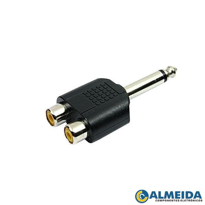 PLUG ADAPTADOR P10 MONO PARA 2 JACK RCA