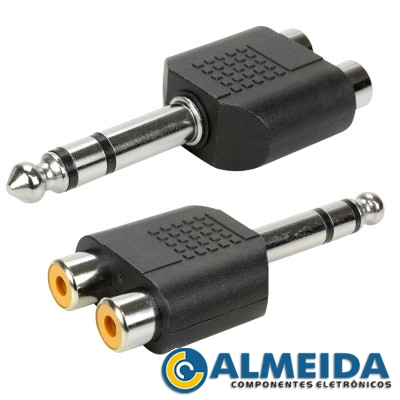 PLUG ADAPTADOR P10 STEREO PARA 2 JACK RCA