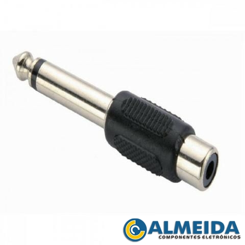 PLUG ADAPTADOR P10 MONO OURO PARA JACK RCA