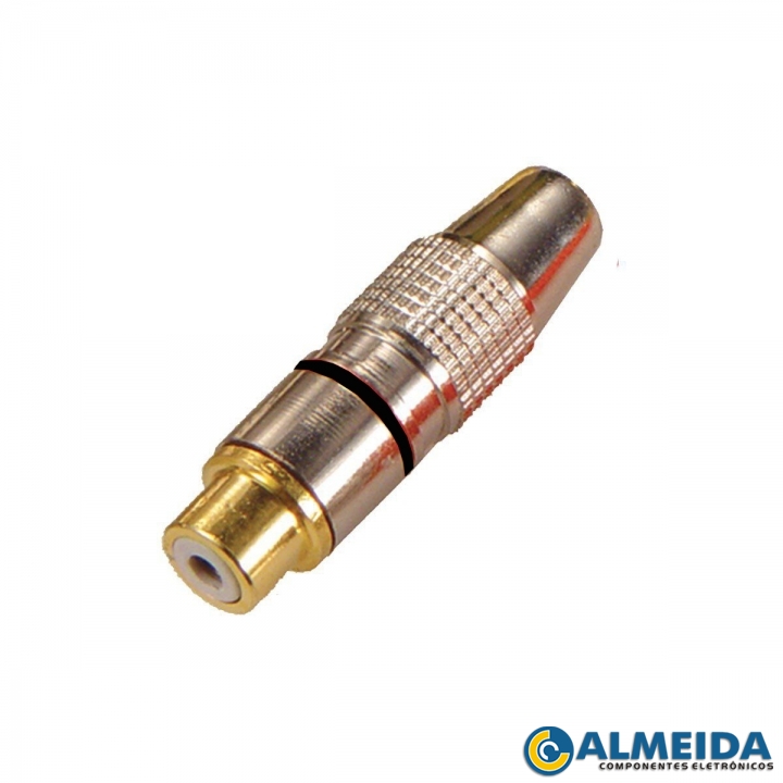 PLUG RCA FEMEA PROFISSIONAL METAL STORM PRETO (PCT. 10PCS)