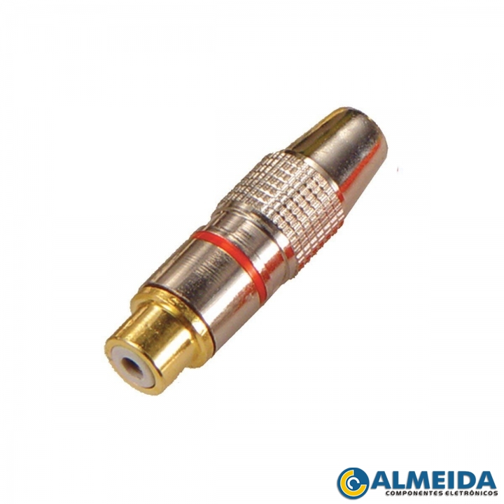 PLUG RCA FEMEA PROFISSIONAL METAL STORM VERMELHO (PCT. 10PCS)