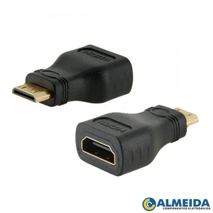 ADAPTADOR HDMI MINI MACHO X HDMI FEMEA 180 GRAUS LE-5537