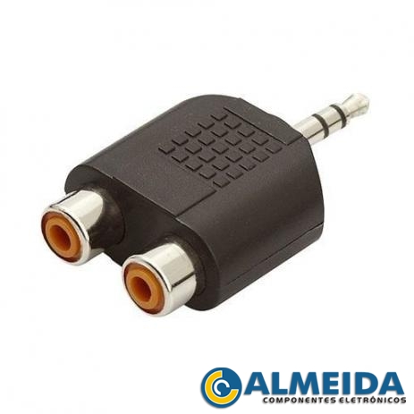 PLUG ADAPTADOR P2 STEREO + 2 JACK RCA ADAP0017 STORM (PCT. 10PCS)