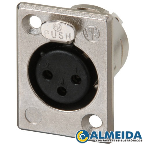 CONECTOR XLR CANON FEMEA PAINEL C/ TRAVA YS145 BULK