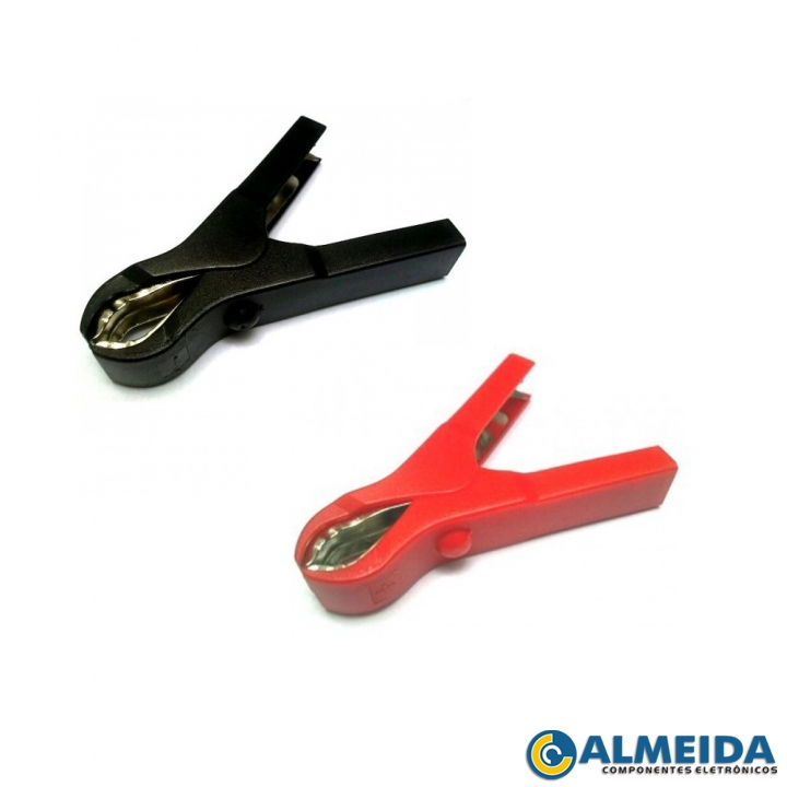GARRA DE BATERIA 75MM 50A PRETO/VERMELHO (UNITARIO)
