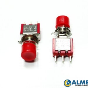CHAVE PUSH BUTTON DS 612 3 TERMINAIS (VERMELHA)