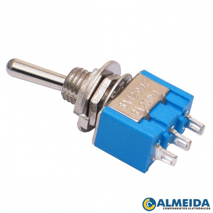 CHAVE ALAVANCA MTS102 3 TERMINAIS ON/ON 6A 125VAC