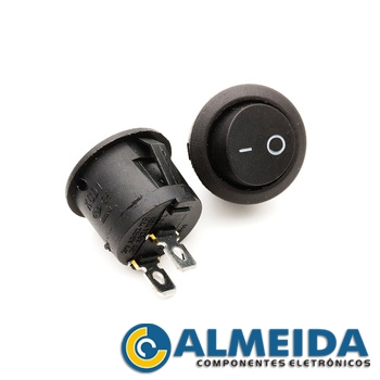 CHAVE GANGORRA KCD1-106 2 TERMINAIS REDONDA PRETO