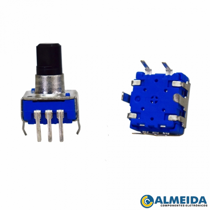 POTENCIOMETRO ROTATIVO ENCODER C/ CHAVE HASTE12,5MM PONTA PLASTICA