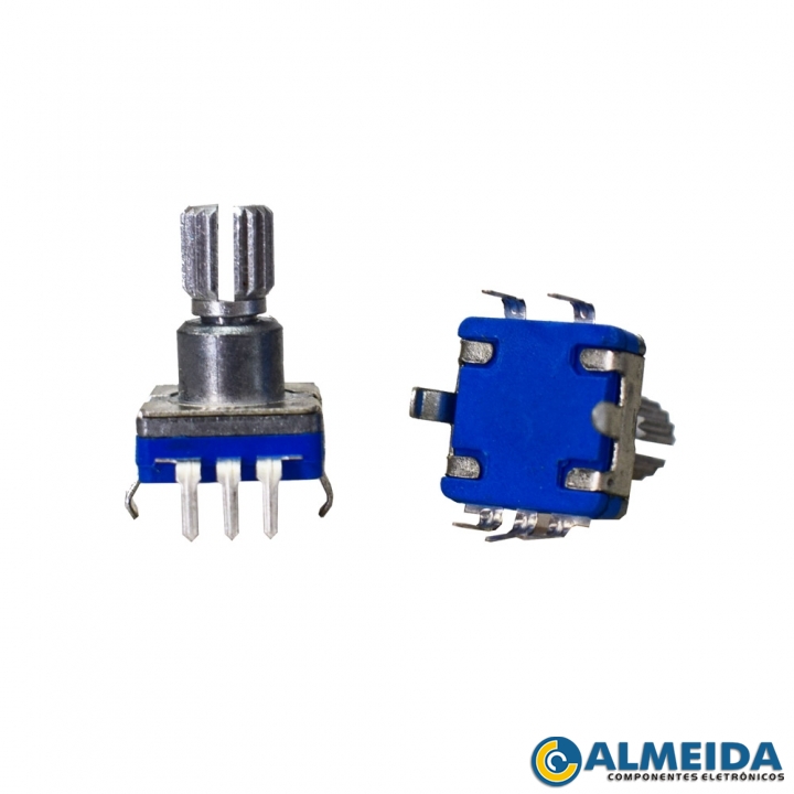 POTENCIOMETRO ROTATIVO ENCODER C/ CHAVE HASTE 12,5MM ESTRIADO