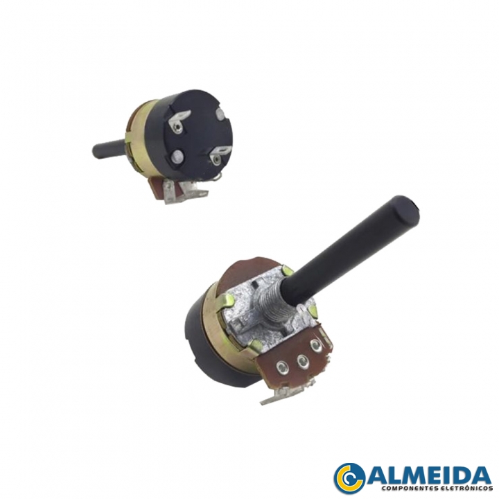 POTENCIOMETRO 10KB L40 23MM MONO C/CHAVE S/TRAVA ACEL