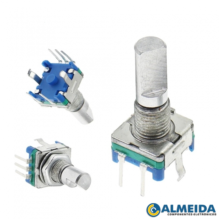 POTENCIOMETRO ROTATIVO ENCODER C/ CHAVE HASTE 20MM C/ PORCA