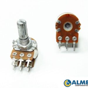 POTENCIOMETRO 250KB L15 18T 16MM ESTEREO S/CHAVE S/TRAVA ACEL