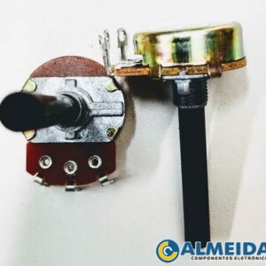 POTENCIOMETRO ROTATIVO 470K WH0241 L40 23MM S/ CHAVE C/ TRAVA ACEL
