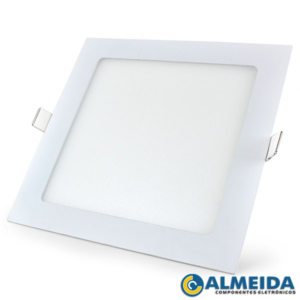 LUMINARIA LED EMBUTIR 18W 3500K BRANCO MORNO QUADRADA EXBOM