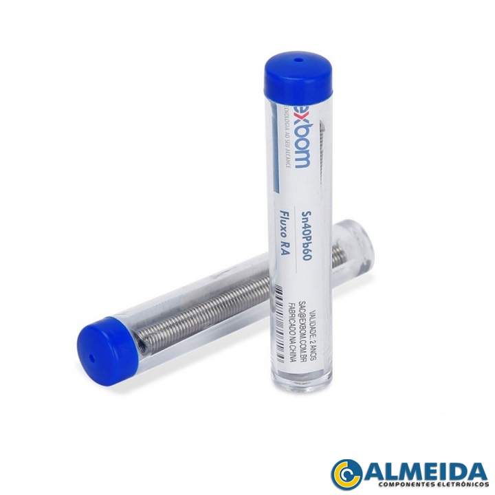 SOLDA EXBOM EM TUBO 40SN/60PB 1.00MM 10 GRAMAS