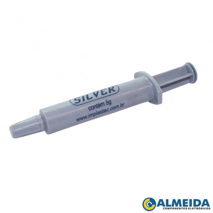 PASTA TERMICA THERMAL SILVER COM PRATA 5G SERINGA IMPLASTEC