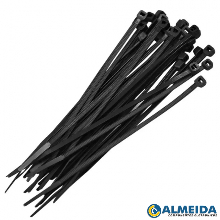 ABRACADEIRA DE NYLON 3.6X200MM PRETA BOMVINK (100PCS)