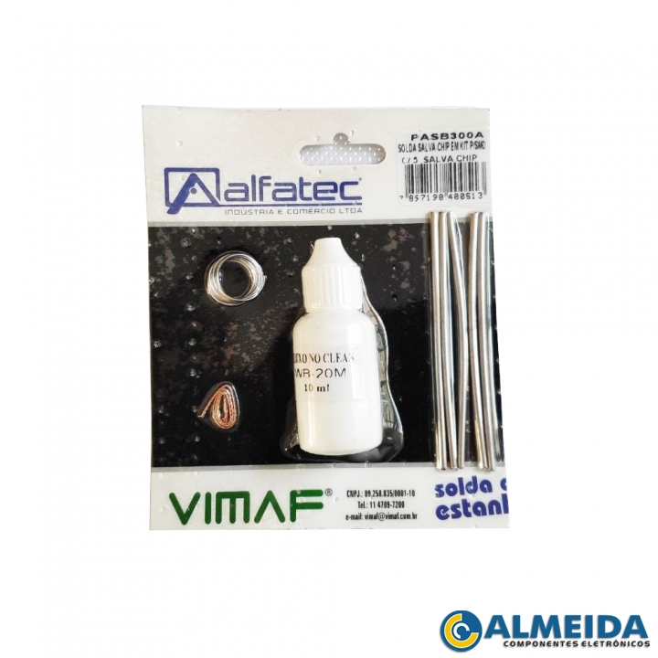 SOLDA SALVA CHIP SMD C/5 BARRAS MALHA/SOLDA/FLUXO 10ML