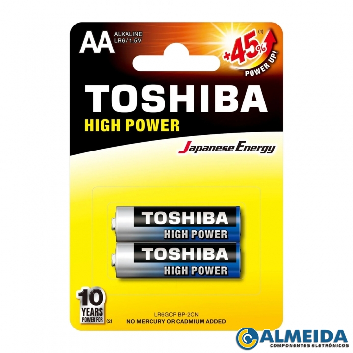 PILHA AA 1,5V ALCALINA TOSHIBA LR6 (CAIXA 12 CARTELAS)