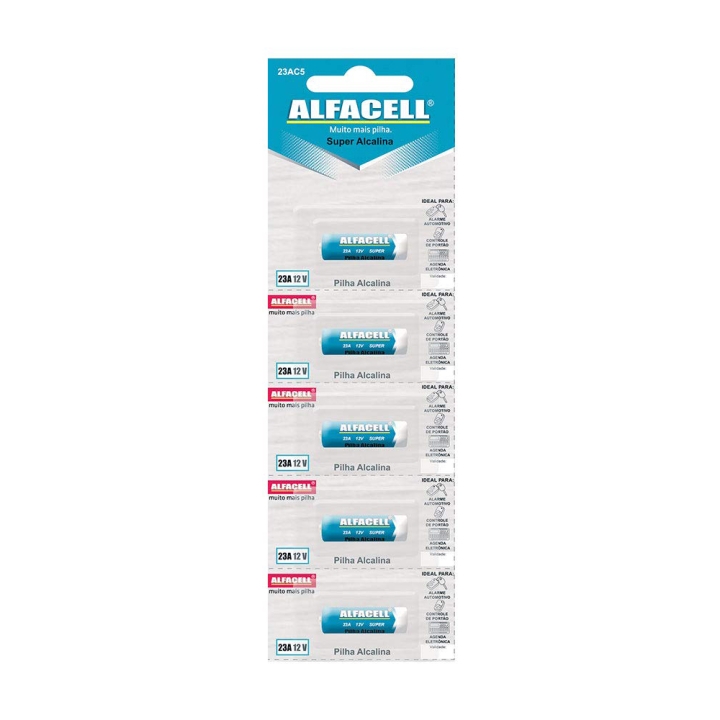 BATERIA 12V 23A ALCALINA ALFACELL (CARTELA 5 PCS)