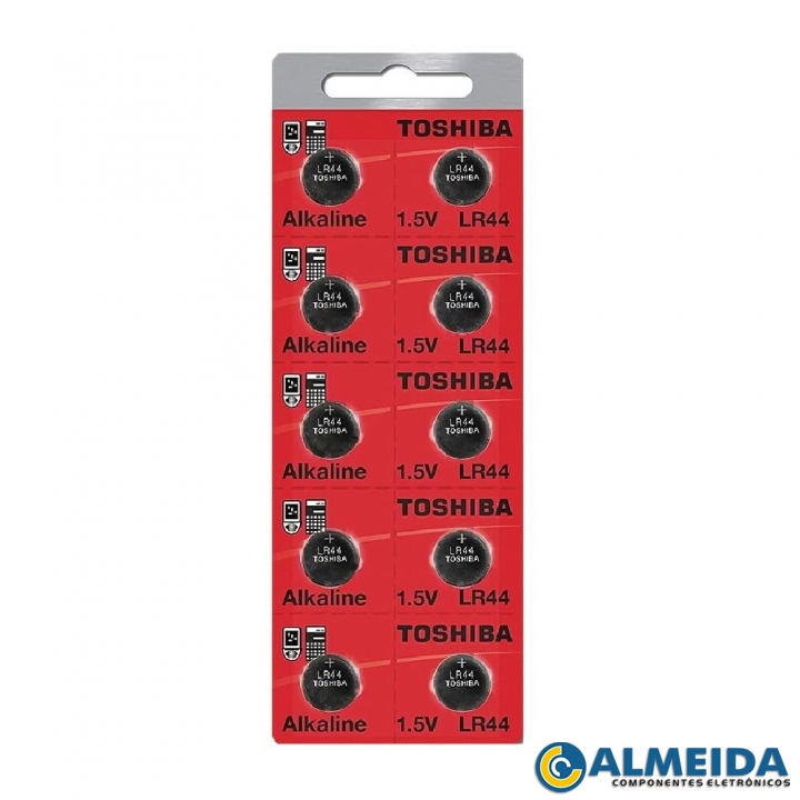 BATERIA LR44 1,5V ALCALINA TOSHIBA (CARTELA 10 PCS)