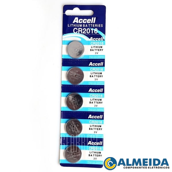 BATERIA LITHIUM CR2016 3V ACCELL (CARTELA 5 PCS)