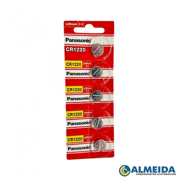 BATERIA LITHIUM CR1220 3V PANASONIC (CARTELA 5 PCS)