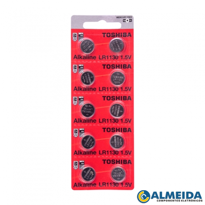 BATERIA LR1130 ALKALINE 1,5V TOSHIBA (CARTELA 10 PCS)