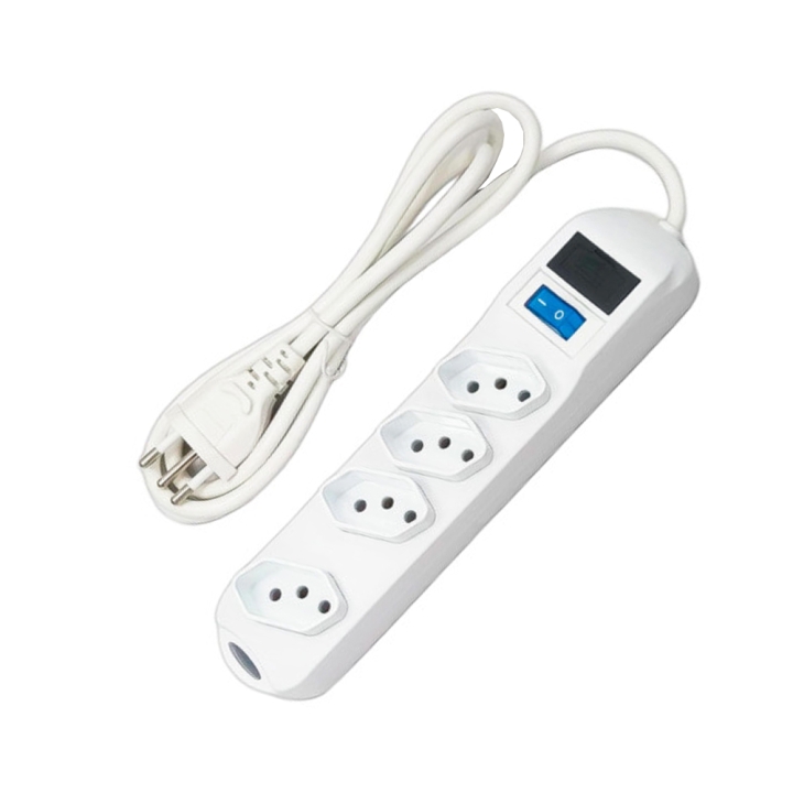 FILTRO DE LINHA 4 TOMADAS 10A COM CHAVE 1,5MTS SL7604 BRANCO KNUP