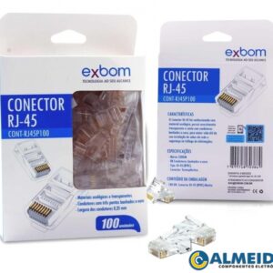 CONECTOR RJ45 8P8C CONT-RJ45P100 EXBOM (100 PCS)