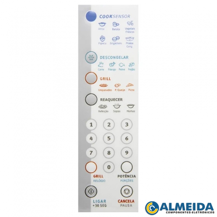 MEMBRANA MICROONDAS ELECTROLUX ME30G ALTO RELEVO