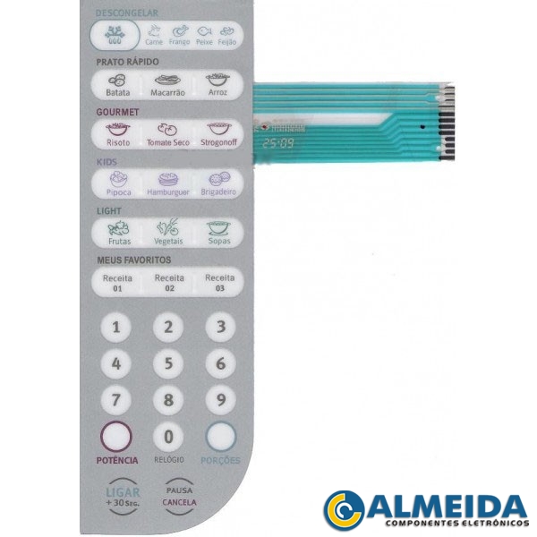 MEMBRANA MICROONDAS ELECTROLUX MEF41 PRATA
