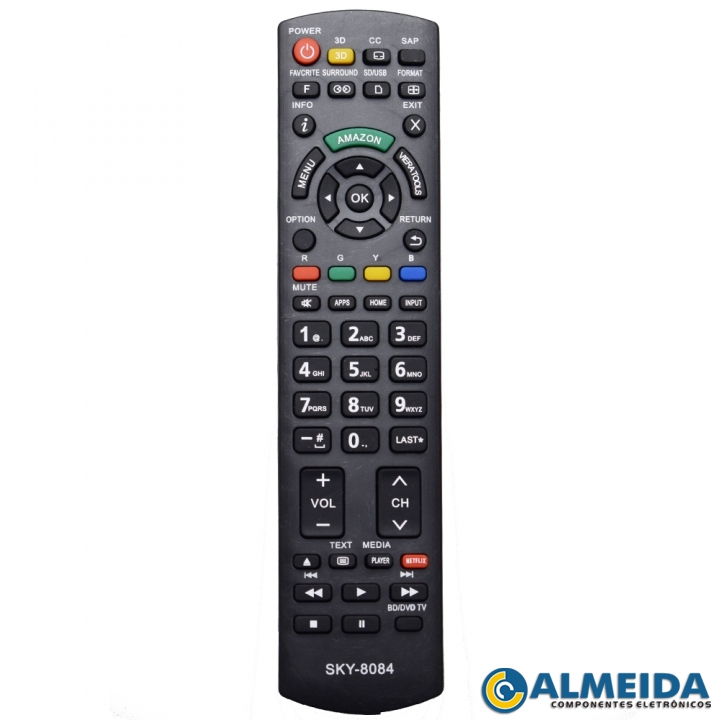 CONTROLE LCD PANASONIC VIERA TOOLS/NETFLIX/3D/AMAZON SKY-8084