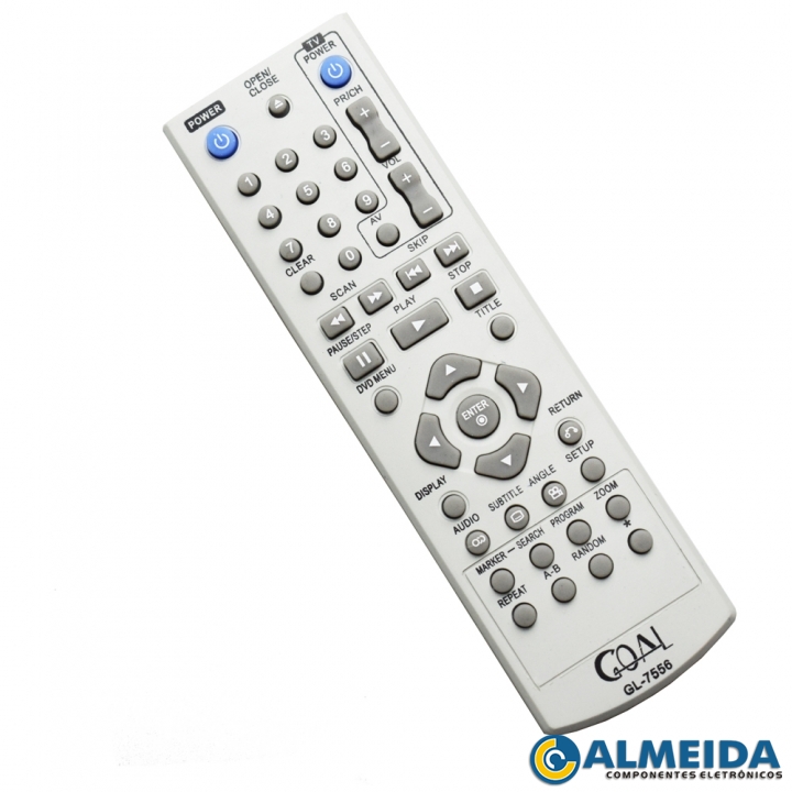CONTROLE DVD LG 6711R1P089B/6711R1P089L GL-7556