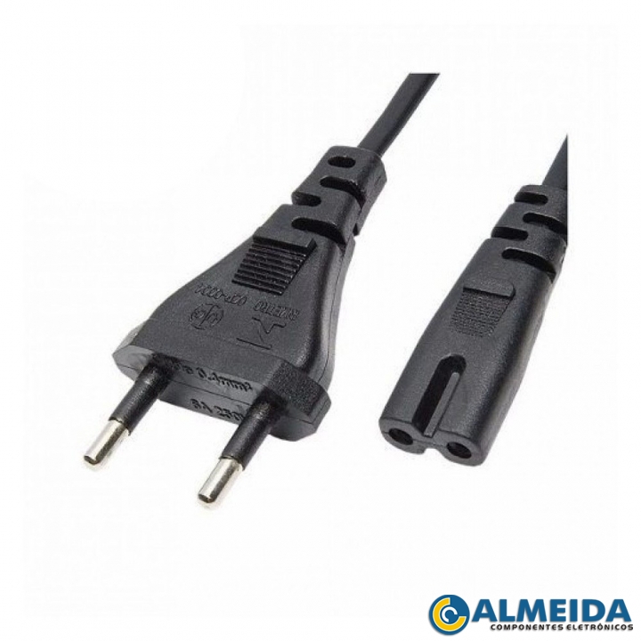 CABO DE FORCA TIPO 8 TV 2X0,75MM 1,5 METROS EXBOM