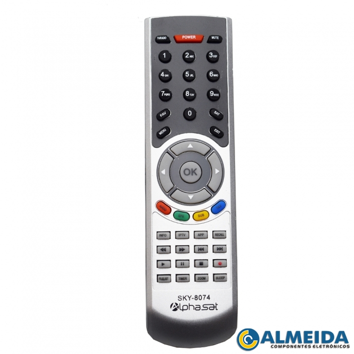 CONTROLE RECEPTOR ALPHASAT GO!/CHROMA PLUS/MXQSAT X12 SKY-8074