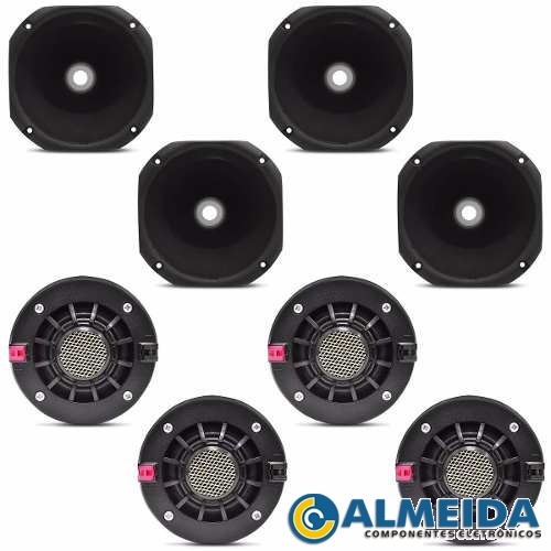 KIT 4 DRIVER 120W RMS + 4 CORNETAS CURTA (ORION)