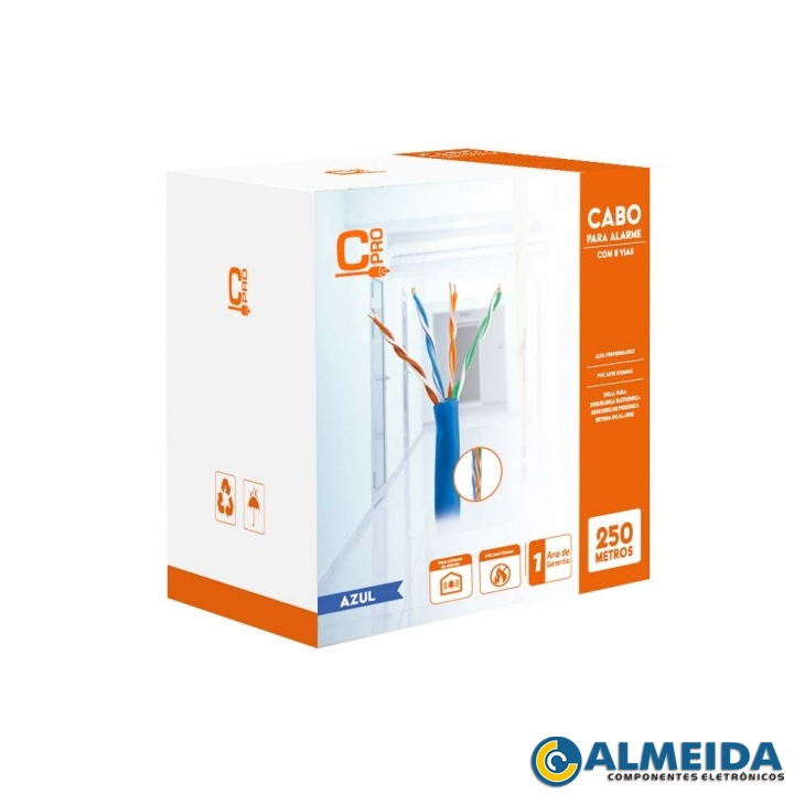 CABO DE REDE 4X25 AZUL CAT5 250 METROS CONNECT PRO