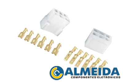 CONECTOR BINOCULO 6 VIAS C/ TERMINAIS PERMAK