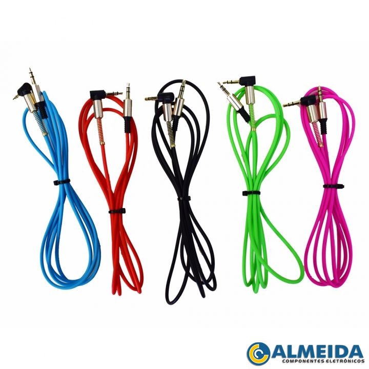 CABO P2 STEREO + P2 STEREO 90 GRAUS EMBORRACHADO 1,5MTS KAPBOM