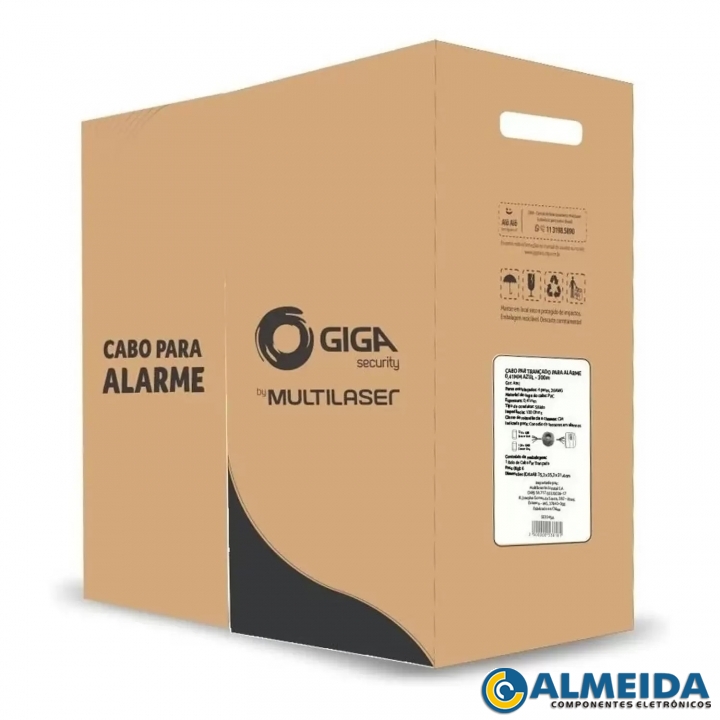 CABO DE REDE 4X24 PRETO CAT5 300 METROS GIGA SECURITY MULTILASER