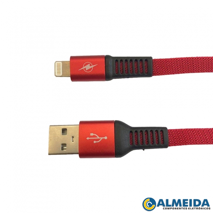 CABO USB LIGHTNING CARGA RAPIDA 2.1A IPHONE 1MT EXBOM
