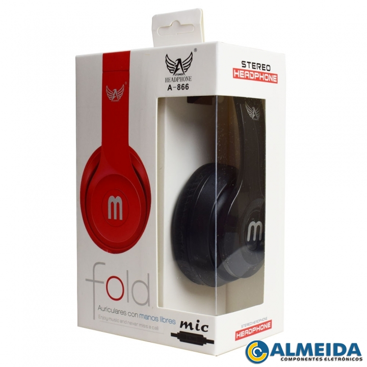 FONE DE OUVIDO HEADPHONE AJUSTAVEL C/ MICROFONE A-866 ALTOMEX