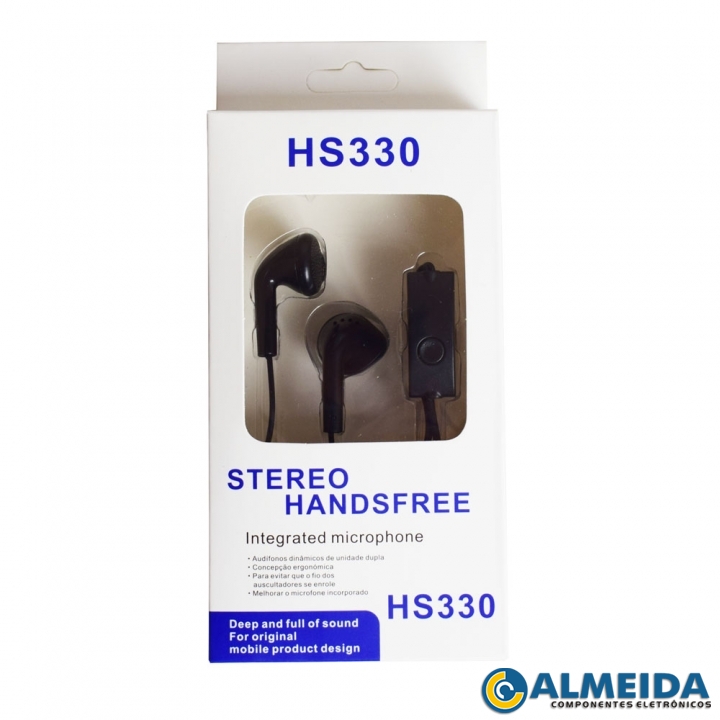 FONE DE OUVIDO COM FIO C/ MICROFONE HS330